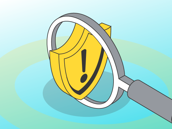 Image of an hourglass over a warning icon